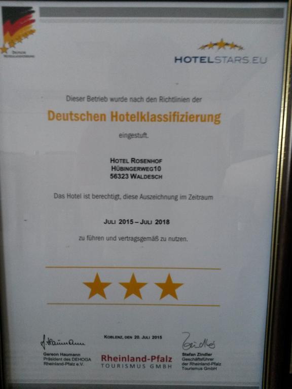 Hotel Rosenhof Waldesch Exterior foto